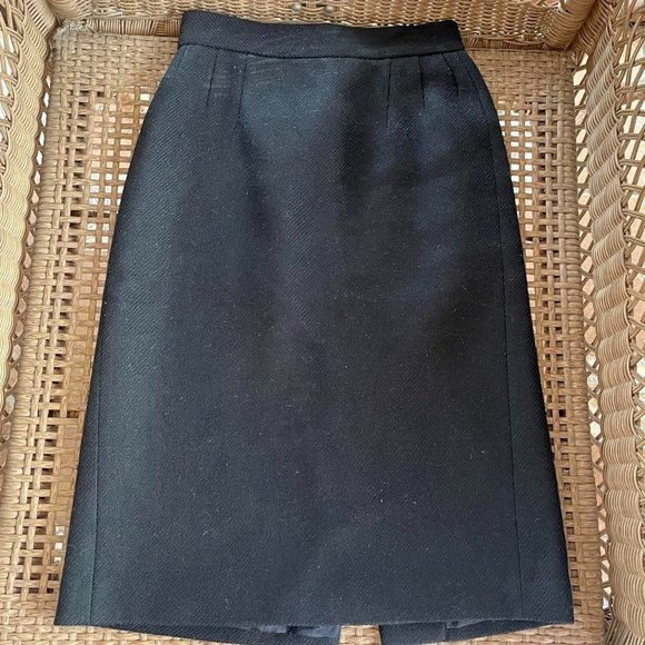 Prada Black Wool Midi Pencil Skirt - Picture 2 of 5